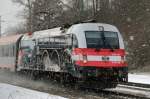 Vormittags im Schneetreiben Richtung M�nchen.