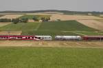 Der Steuerwagen vom Jubil�umsrailjet  175 Jahre Eisenbahn in �sterreich  wurde am 1.7.2012 am 564  polizeilich begutachtet .