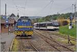 Die MOB Gm 4/4 2004 und der von Les Pléiades einfahrende ABeh 2/6 7502  Blonay  in Blonay.