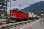 Die HGe 4/4 36 steht mit ihrem Glacier Pullman Express St.Moritz - Zermatt in Brig. Der schöne Zug ist wie folgt formiert: RhB D 4051, RhB As 1144, RhB WR-S 3820 uns RhB As 1143. 31. August 2019 