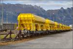 F�nf Tage nach der Zulassung stehen die nigelnagelneuen Faccnpps der SBB Infrastruktur in Buchs.