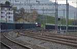 Blick auf die Trennstelle, nach links verl�sst ein NPZ die Hauptstrecke und nutzt den Seitenast der Gotthardbahn nach Luzern.
