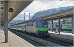 Die 1966 gebaute BLS Re 4/4 501 ist mit ihrem RE 4073 von Interlaken Ost nach Zweisimmen unterwegs.
