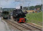 Die Saison ist eröffnet! Farblich aufgefrischt dampft die SEF G 2x 2/2 105 der Blonay-Chamby Bahn in Blonay um den ersten Dampfzug der Saison 2024 nach Chaulin zu bespannen.