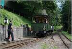 Die LEB G 3/3 N° 5 (Baujahr 1890) der Blonay Chamby Bahn dampft zur Lokwartung in Chaulin.