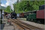 Die BFD HG 3/4 N� 3 der Blonay Chamby Bahn in Chaulin ist mit ihrem Dampfzug aus Blonay in Chaulin Mus�e angekommen, und w�hrend die Reisenden noch aussteigen, wird die Lok abgekuppelt um unmittelbar danach zur Lokbehandlung zu dampfen, damit sie f�r die baldige Gegenleistung wieder parat ist. 

11. Mai 2025