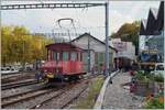 Grosser Bahnhof, auch auf der Strasse für die Rückkehr der Bernina Bahn Ge 4/4 81 der Blonay-Chamby Bahn.