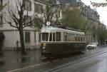 Be 4/4 108 der Berner Stra�enbahn f�hrt auf der Linie 3 nach Saali (Mai 1980)