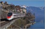 Ein SBB ETR 610 als EC 34 von Milano nach Gen�ve bei St-Saphorin.