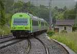 In der Spitzkehre von Chambrelien, die billige Ausführung um Höhe zu gewinnen, denn nach La-Chaux-de-Fonds geht es heftig bergauf.