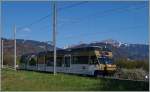 Der CEV/MVR GTW Be 2/6 7002  BLONAY  wurde nach einer unsanfen Begegnung mit einem LKW bei La Chiesaz in den  GoldenPass  Farben lackiert.