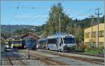 CEV GTW Be 2/6 7003  Blonay , MOB BDe 4/4 3004 und der CEV Beh 2/4 N� 72  Astro Pleiades in Blonay.
