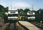 MVR/CEV: Trotz modernen Triebzügen, bereits historische Aufnahmen, entstanden 1999 oberhalb Vevey.