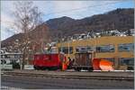 Die 1911 gebauten CEV HGe 2/2 N° 1 und der X rot 91 besorgen auch im Winer 2021/2022 die Schneeräumung auf der Strecke Blonay - Les Pléiades.