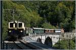 Alle Z�ge konnten mit dem recht zahlreichen Rhb-Material nicht abgedeckt werden so verkehrt neben der BFD HG 3/4 n� 3 auch  der MOB De 6/6 2002 zum 50 Jahre Blonay Chamby - MEGA BERNINA FESTIVAL, hier