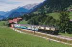 MOB: Im Jahre 1990 pr�gten noch mit DZe 6/6 2001 - 2002 (1932-1933) bespannte Regionalz�ge das Bild der MOB.