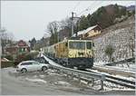Die MOB GDe 4/4 6003 fährt mit MOB GoldenPass Classic nach Montreux in Plachamp durch.