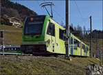ABe 4/8 472 der ASD im Kopfbahnhof Le Sepey.