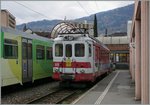 In Monthey-Ville wartet der AOMC BDeh 4/4 513 auf seinen nächsten Einsatz.