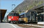 Der Brünigbahn-Gepäcktriebwagen De 110 003-1 in Interlaken Ost.