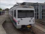 Be 4/4 24 der WSB in Sch�ftland. August 2024. 

Diese Triebwagen wurden 1978/79 beschafft und erscheinen von aussen f�r ihr Alter von 45 in einem  erstaunlich gutem Zustand. 