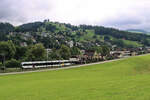 Die St.Galler S-Bahn Linie S9 (Wil - Wattwil): Ausfahrt des THURBO GTW 2/6 726 aus Wattwil Richtung Wil.