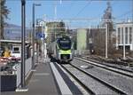 RABe 528 113 der BLS ist ein Flirt 4 und h�rt auf den Namen Mika, moderner innovativer kompakter Allroundtriebzug.