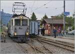 Les chemins de fer disparus - Die verschwundenen Bahnen (LLB 1915- 1967)     Der Leuk Leukerbad Bahn (LLB) Triebwagen mit der Anschrift ABFe 2/4 N° 10 der Blonay Chamby Bahn hat mit seinem
