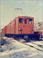 Die Bernina Bahn Ge 4/4 der Blonay - Chamby Bahn in Blonay, damals noch als Ge 4/4 181 beschriftet.