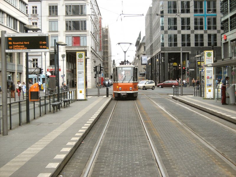 Tw 482 (Tatra KT4D)in der Friedrichstrasse, Berlin Sommer 2008